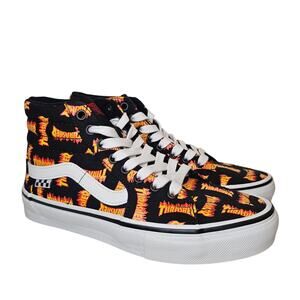 Thrasher x Vans Skate Sk8-Hi All Over Thrasher Logo Men 6 Flames Skateboarding